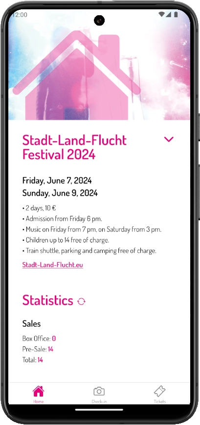 Screenshot: Event Ticketing