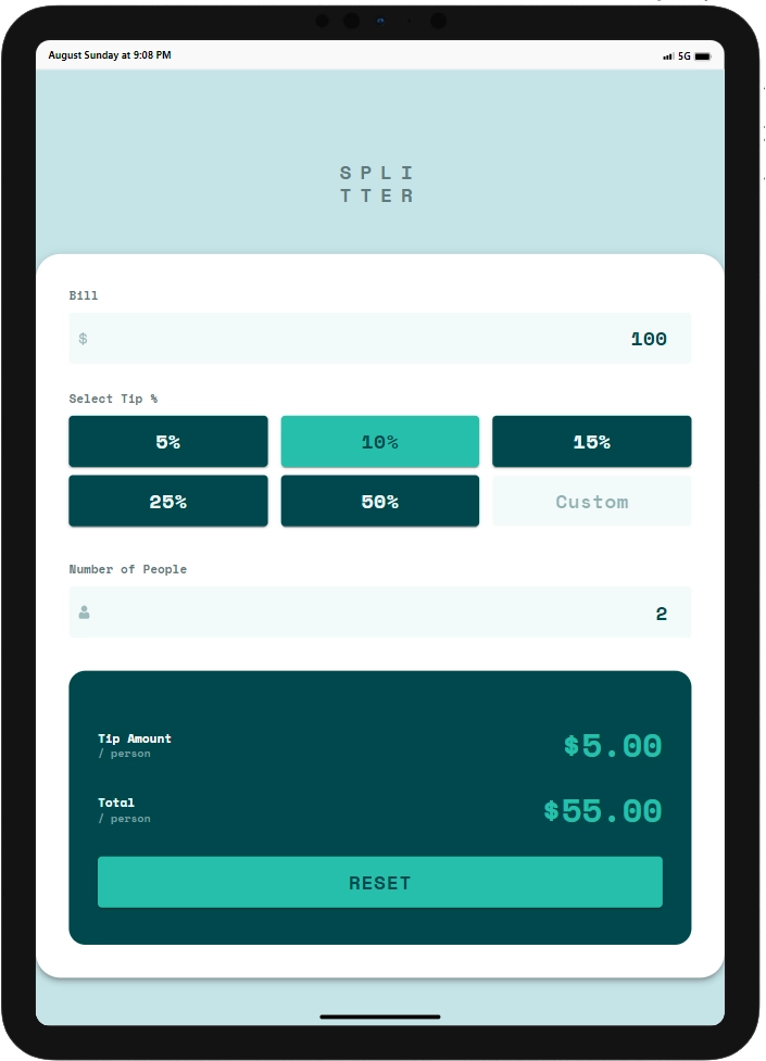 Screenshot: Tip Calculator