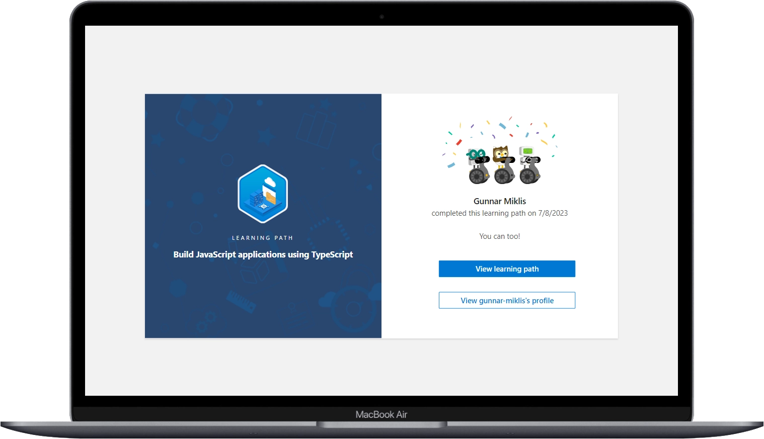 Screenshot: TypeScript Learning Path
